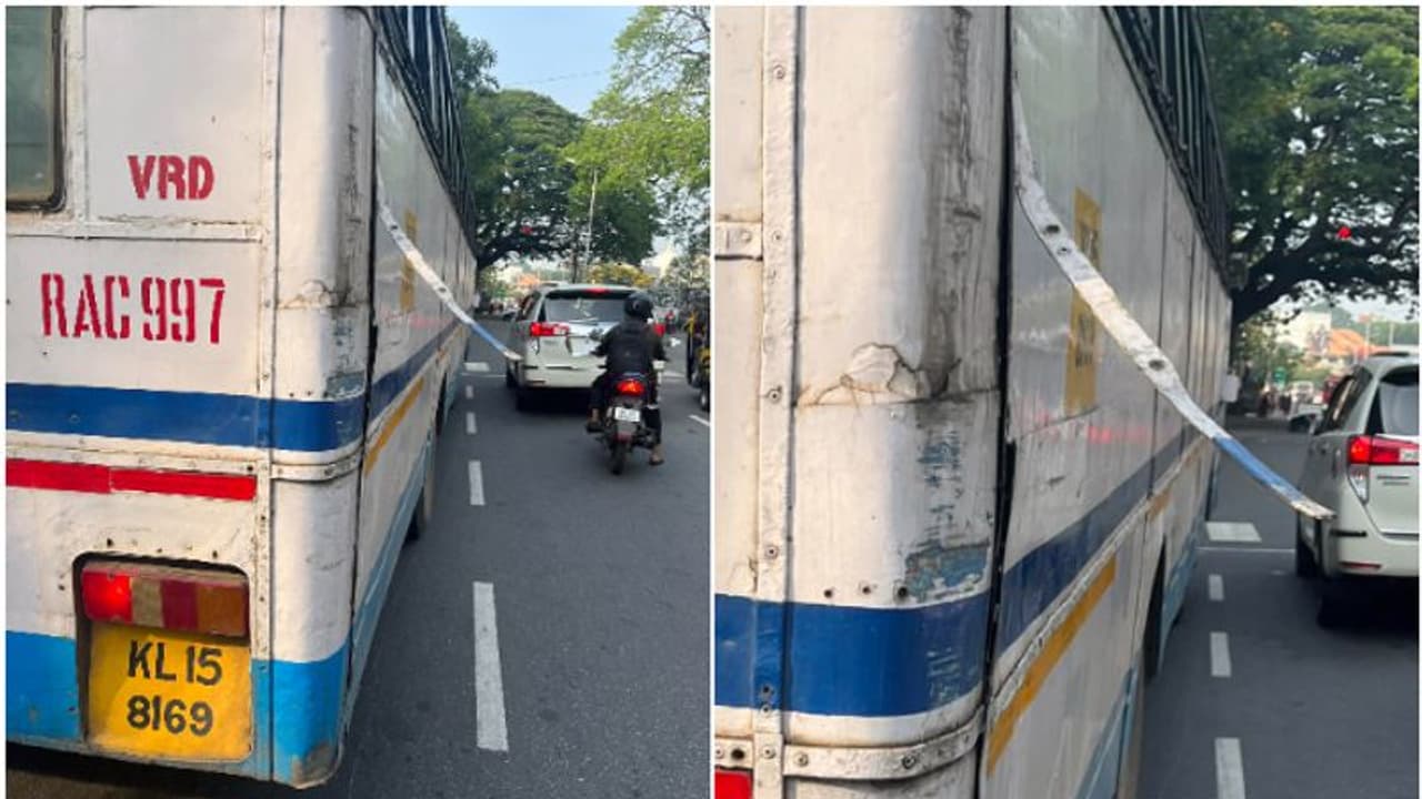 'കഴുത്ത് കീറാതെ കഷ്ടിച്ച് രക്ഷപ്പെട്ടു'; എംവിഡി, കെഎസ്ആർടിസി ശ്രദ്ധയിലേക്ക് ബൈക്ക് യാത്രികന്‍റെ കുറിപ്പ്