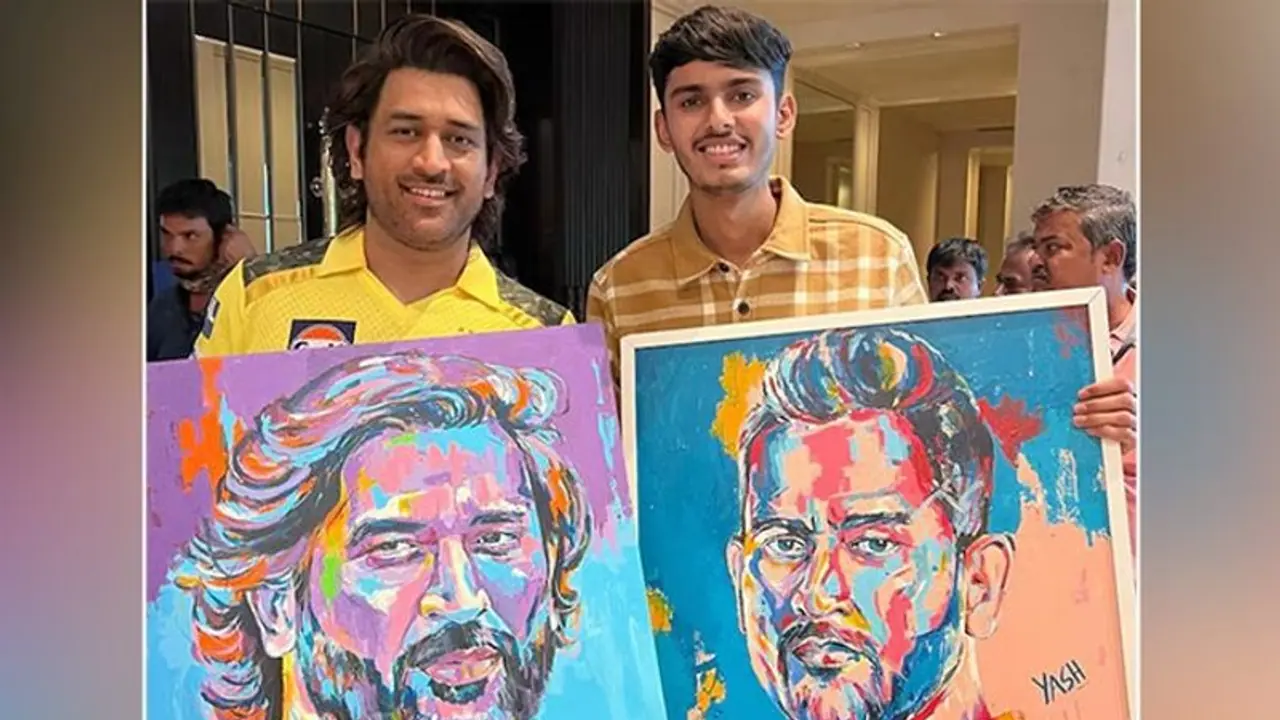 IPL 2024: MS Dhoni autographs fan's hand made portrait of CSK legend, video goes viral (WATCH) IPL 2024: MS Dhoni autographs fan's hand made portrait of CSK legend, video goes viral (WATCH)