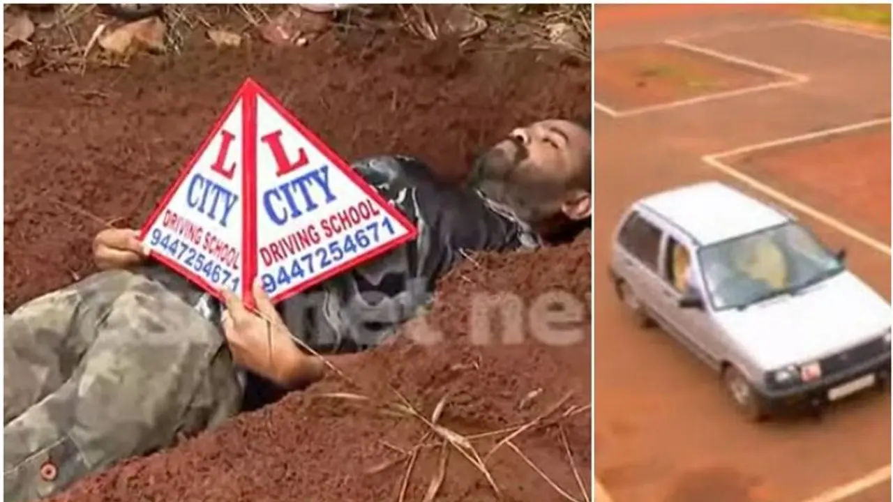 ഡ്രൈവിംഗ് ടെസ്റ്റ് ഗ്രൗണ്ടിൽ കുഴിമാടം തീർത്ത് പ്രതിഷേധം; അപേക്ഷകരെത്തിയില്ല, ടെസ്റ്റുകൾ നടന്നില്ല 