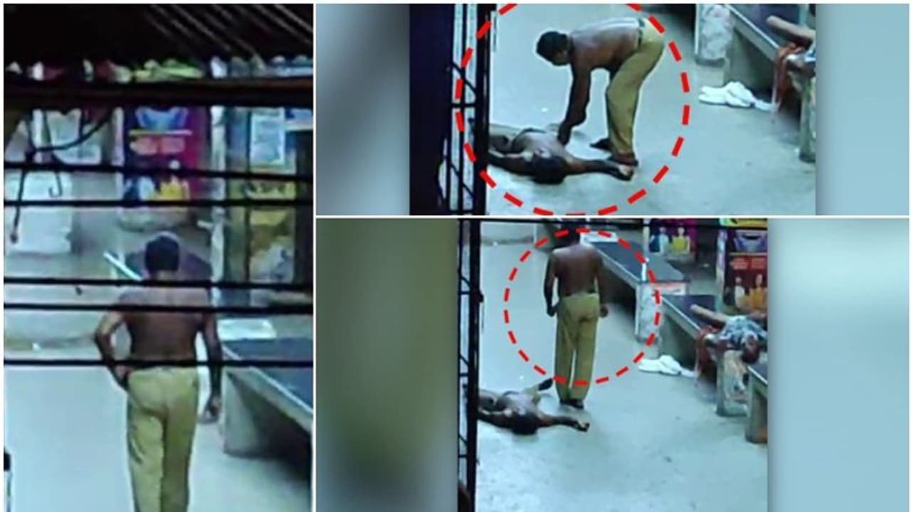 മദ്യപിച്ച് ബോധം കെട്ടുകിടന്ന ഇതര സംസ്ഥാനക്കാരന്‍റെ പോക്കറ്റടിച്ച് ശുചീകരണ തൊഴിലാളി; വീഡിയോ 