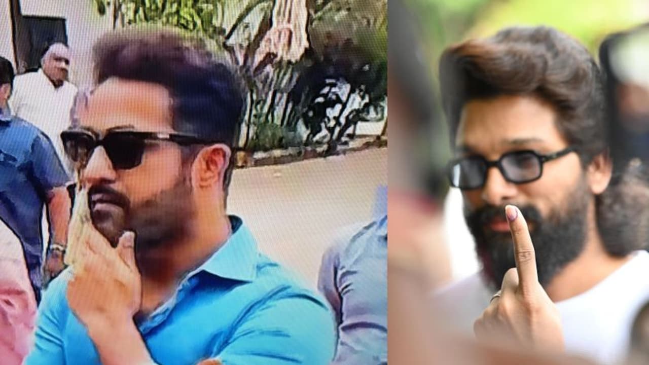 ఓటు హక్కు వినియోగించుకున్న ఎన్టీఆర్, అల్లు అర్జున్, చిరంజీవి! ఓటు హక్కు వినియోగించుకున్న ఎన్టీఆర్, అల్లు అర్జున్, చిరంజీవి!