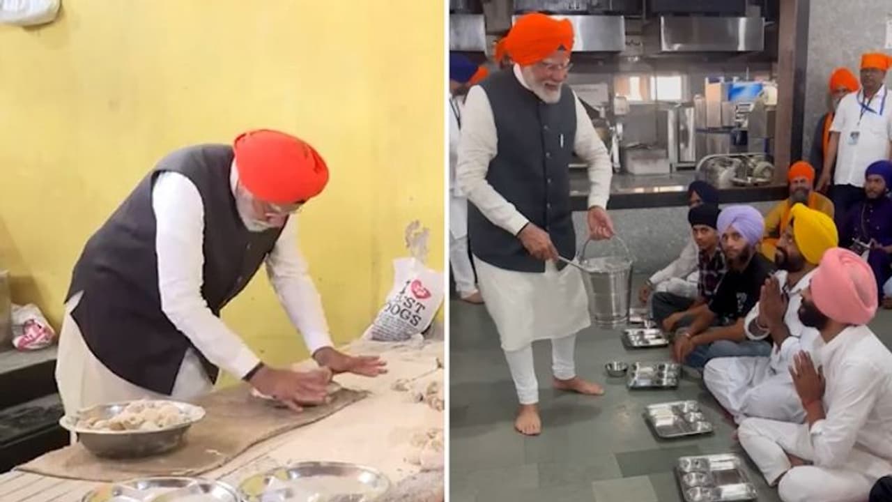 பாட்னா சாஹிப் குருத்வாராவில் உணவு பரிமாறிய பிரதமர் மோடி!