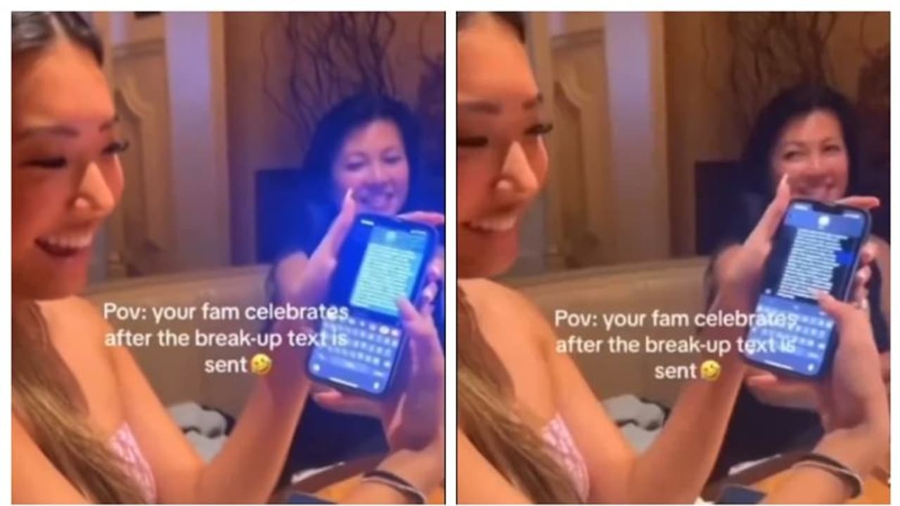 ഒറ്റ ടെക്സ്റ്റ് മെസേജില്‍ ബന്ധം വേര്‍പിരിഞ്ഞ് യുവതി; കുടുംബത്തിന്‍റെ പ്രതികരണം വൈറല്‍ 