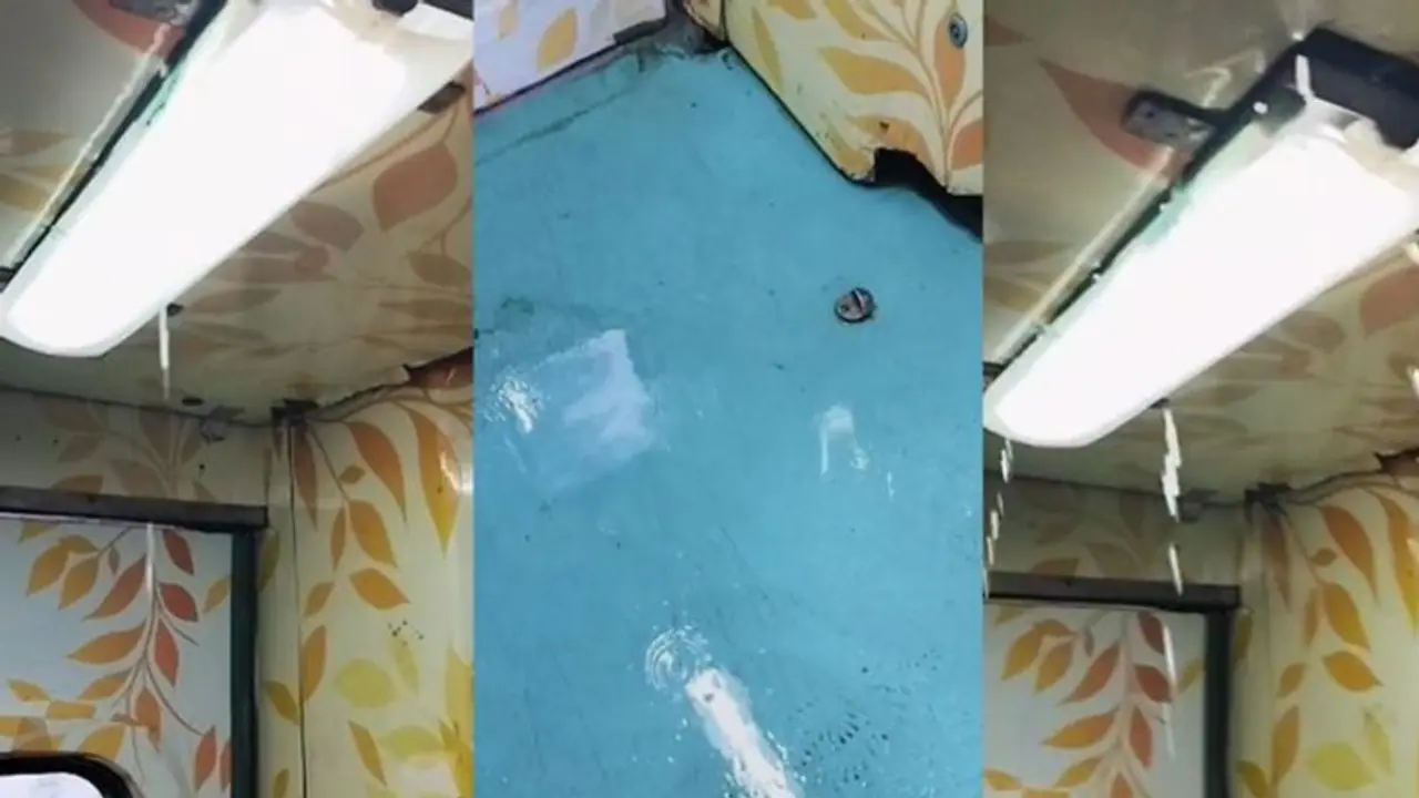 Shatabdi Express Train : சென்னை சதாப்தி எக்ஸ்பிரஸ் ரயிலில் அருவி போல் கொட்டிய மழைநீர்.. பயணிகள் கடும் அவதி.!