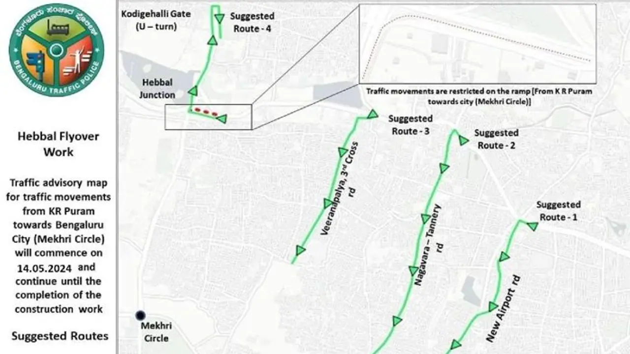 Bengaluru: KR Puram up ramp of Hebbal Flyover closed from May 14 for construction, check alternate routes Bengaluru: KR Puram up ramp of Hebbal Flyover closed from May 14 for construction, check alternate routes