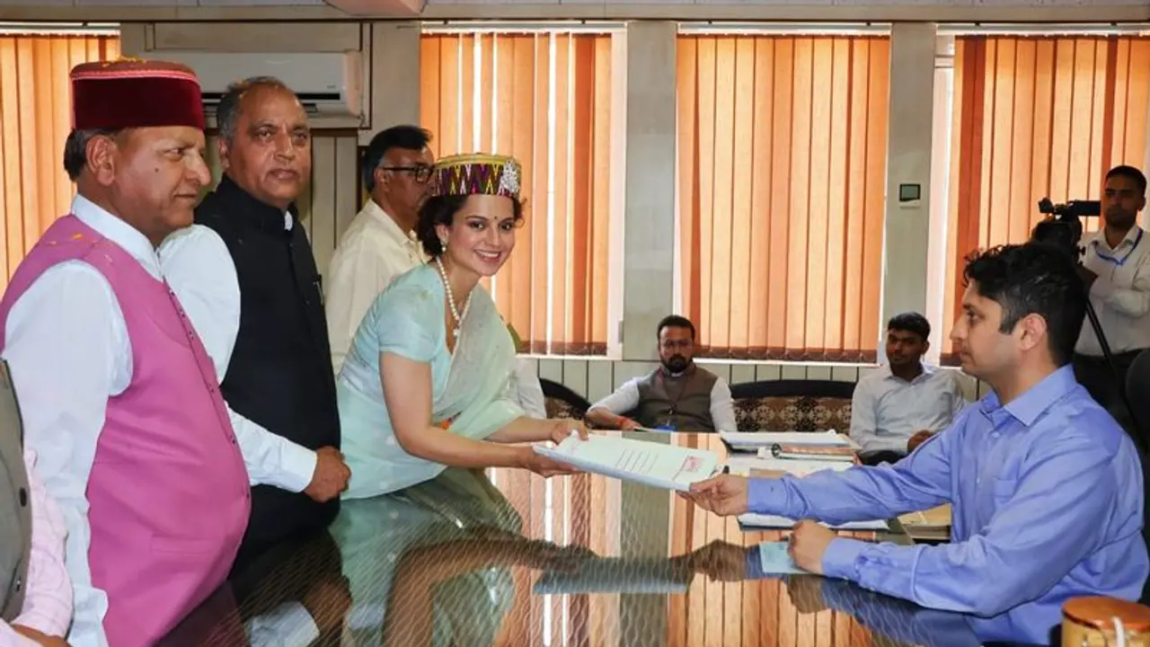 LS Elections 2024: BJP's Kangana Ranaut files nomination from Mandi, 'Jai Shri Ram' chants galore (WATCH)