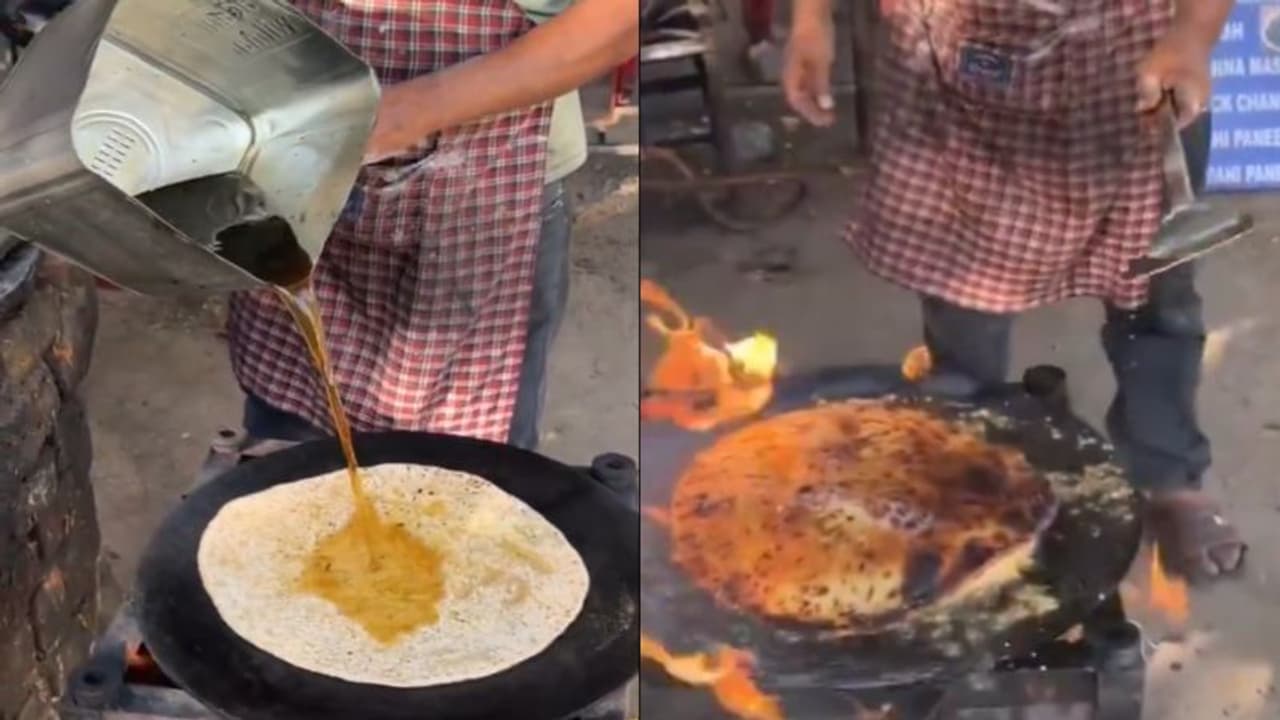 WATCH Viral video of man making paratha with diesel; Internet says "true recipe for cancer"