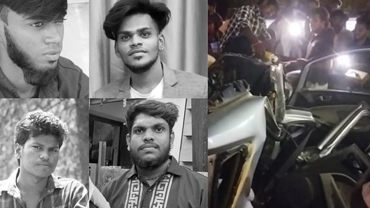 எமன் ரூபத்தில் வந்த மாடு! ஹாலிவுட் பட பாணியில் மூன்று முறை பல்டி அடித்து மரத்தில் மோதிய கார்! 5 இளைஞர்கள் பலி!