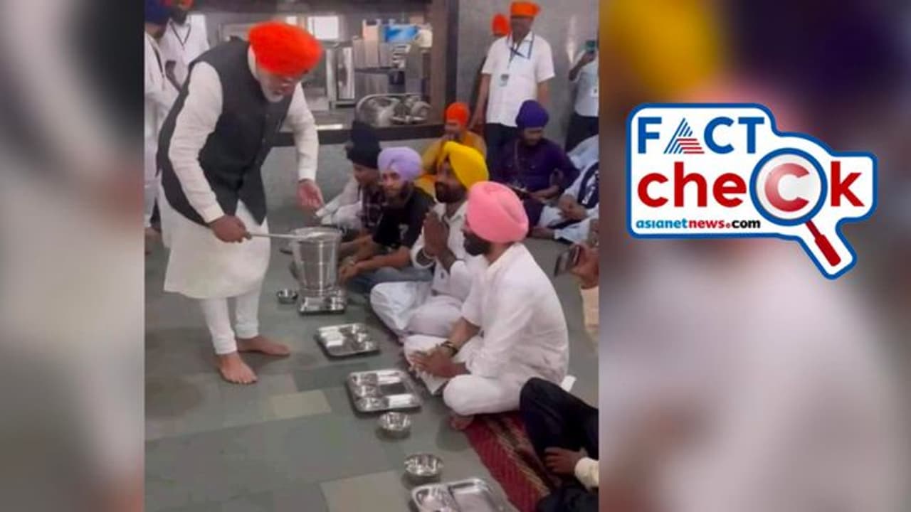 Fact-Check: PM Modi was NOT holding empty bucket to serve food at langar in Patna