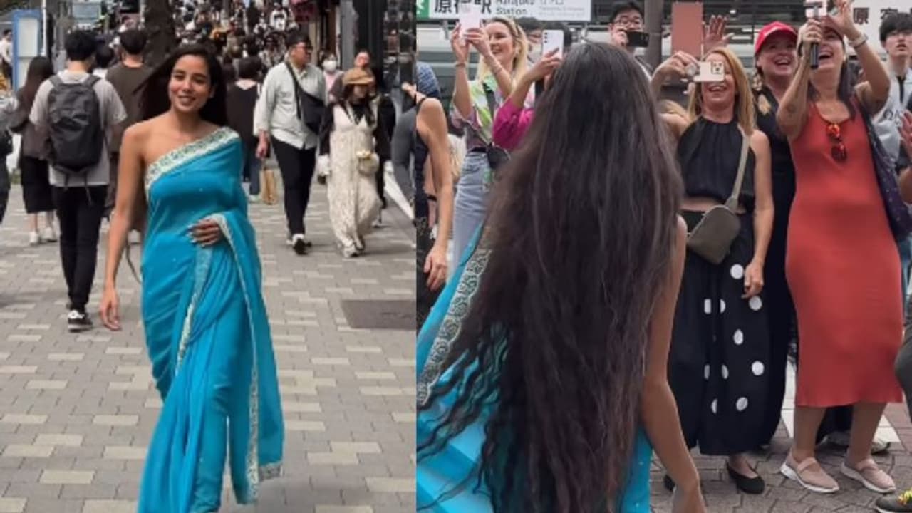 WATCH Viral Video: Indian Woman's Saree Elegance Captivates Attention in Japan WATCH Viral Video: Indian Woman's Saree Elegance Captivates Attention in Japan