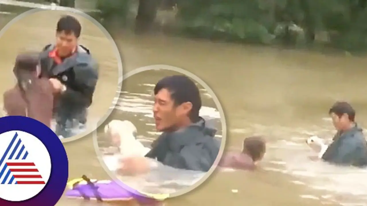 ನೀರಿನಲ್ಲಿ ಮುಳುಗುತ್ತಿದ್ದ ಕಾರಿನಿಂದ ಮಹಿಳೆ ನಾಯಿ ಮರಿ ರಕ್ಷಣೆ, ಮೈಜುಮ್ಮೆನಿಸುವ ವಿಡಿಯೋ!