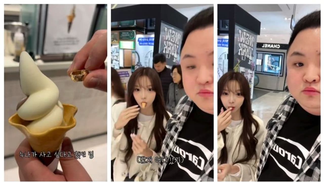 വിവാഹ മോതിരം ഐസ് ക്രീമിൽ ഒളിപ്പിച്ച് കാമുകിക്ക് നൽകി; വീഡിയോ കണ്ട് അന്തംവിട്ട് സോഷ്യൽ മീഡിയ വിവാഹ മോതിരം ഐസ് ക്രീമിൽ ഒളിപ്പിച്ച് കാമുകിക്ക് നൽകി; വീഡിയോ കണ്ട് അന്തംവിട്ട് സോഷ്യൽ മീഡിയ