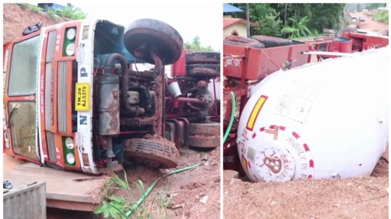 പാചകവാതക ടാങ്കർ അപകടം: ഇൻവെർട്ടർ പ്രവർത്തിപ്പിക്കരുത്, ​ഗ്യാസടുപ്പ് കത്തിക്കരുത്; മുന്നറിയിപ്പ് നല്‍കി പൊലീസ്