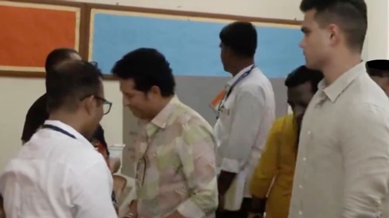 Lok Sabha Elections 2024: Legendary Sachin Tendulkar, son Arjun cast their vote in Mumbai (WATCH) Lok Sabha Elections 2024: Legendary Sachin Tendulkar, son Arjun cast their vote in Mumbai (WATCH)