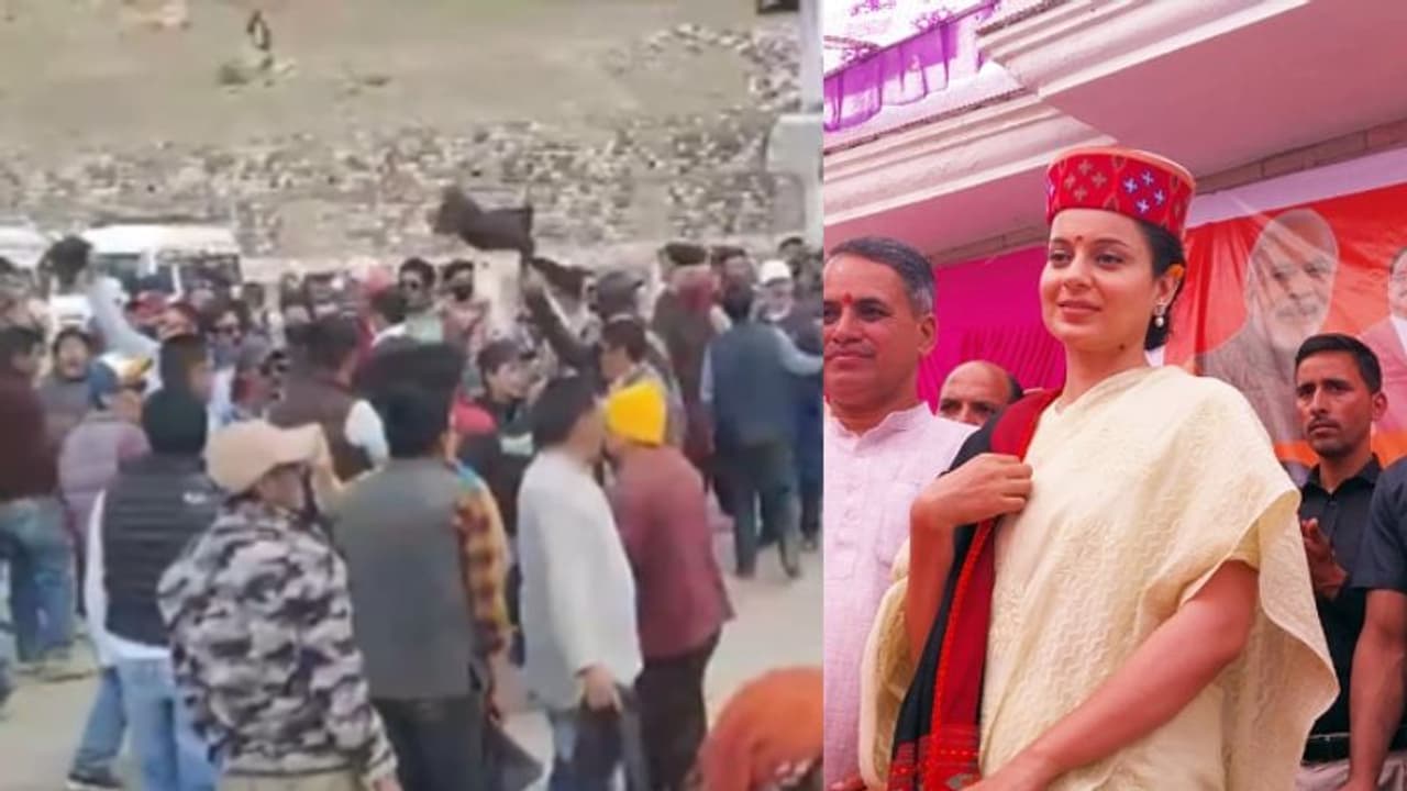 കങ്കണക്കെതിരെ കോണ്ഗ്രസിന്റെ കരിങ്കൊടി പ്രതിഷേധം, ഗോ ബാക്ക് വിളികള്; കല്ലേറുണ്ടായെന്ന് ബിജെപി ആരോപണം കങ്കണക്കെതിരെ കോണ്ഗ്രസിന്റെ കരിങ്കൊടി പ്രതിഷേധം, ഗോ ബാക്ക് വിളികള്; കല്ലേറുണ്ടായെന്ന് ബിജെപി ആരോപണം