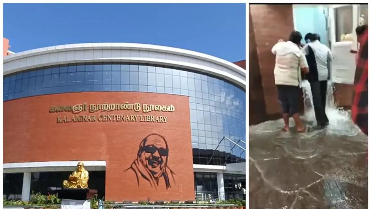கோடை மழைக்கே தாக்குபிடிக்காத கலைஞர் நூற்றாண்டு நூலகம்; 2 பிரிவுகள் மூடப்பட்டதால் வாசகர்கள் ஏமாற்றம்