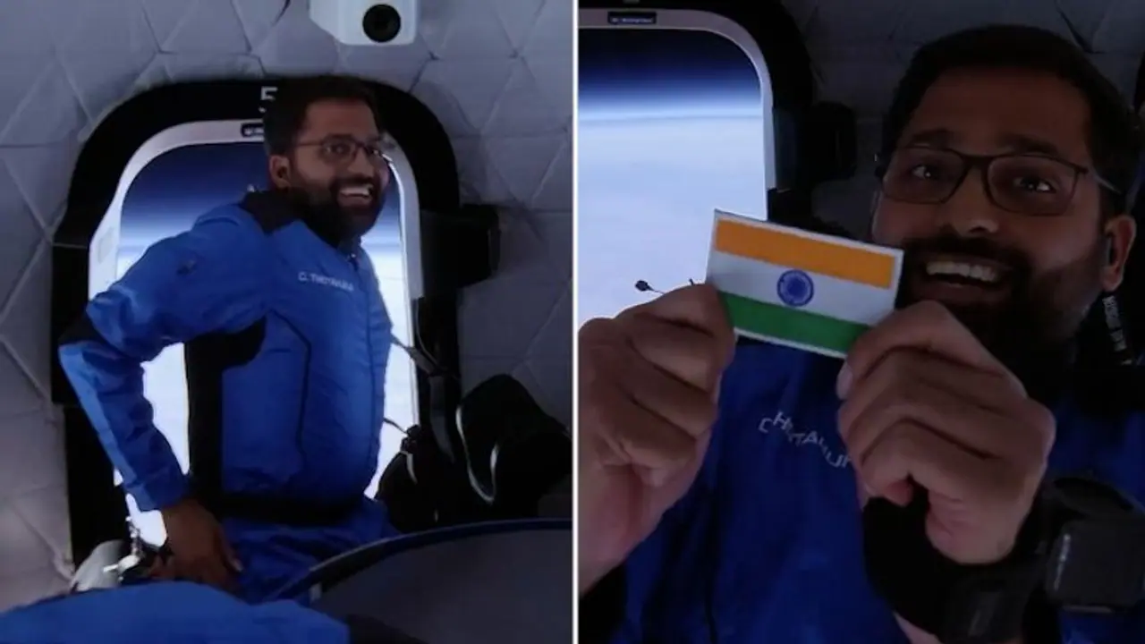Gopichand Thotakura takes space tour on Jeff Bezos' Blue Origin flight, shows off Indian flag (WATCH)