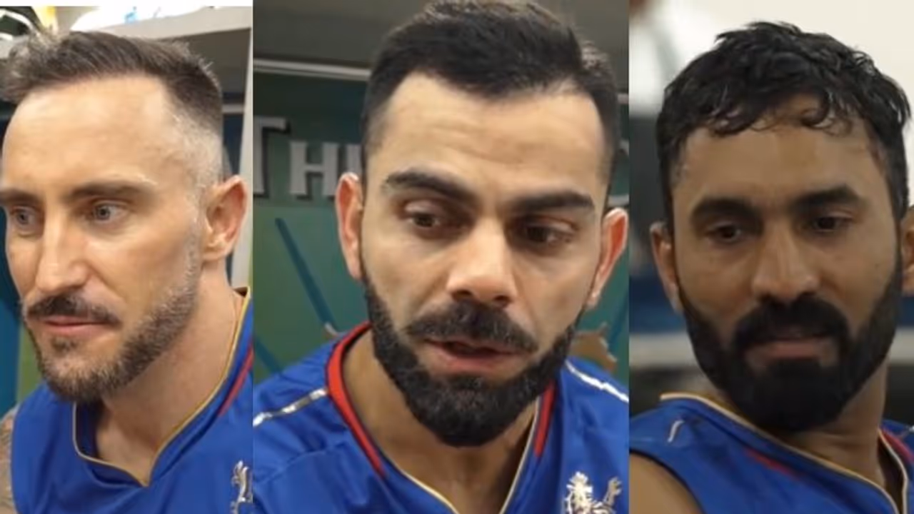 IPL 2024: Virat Kohli, Faf du Plessis, Dinesh Karthik send message to fans after RCB's defeat to RR (WATCH) IPL 2024: Virat Kohli, Faf du Plessis, Dinesh Karthik send message to fans after RCB's defeat to RR (WATCH)