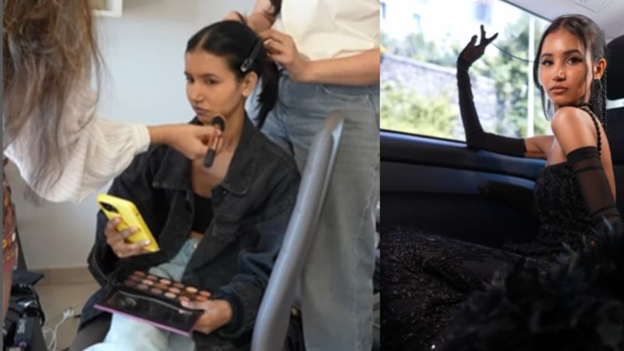 Cannes 2024: Nancy Tyagi all set to rock Cannes for the third time in self made black corset, skirt and stole