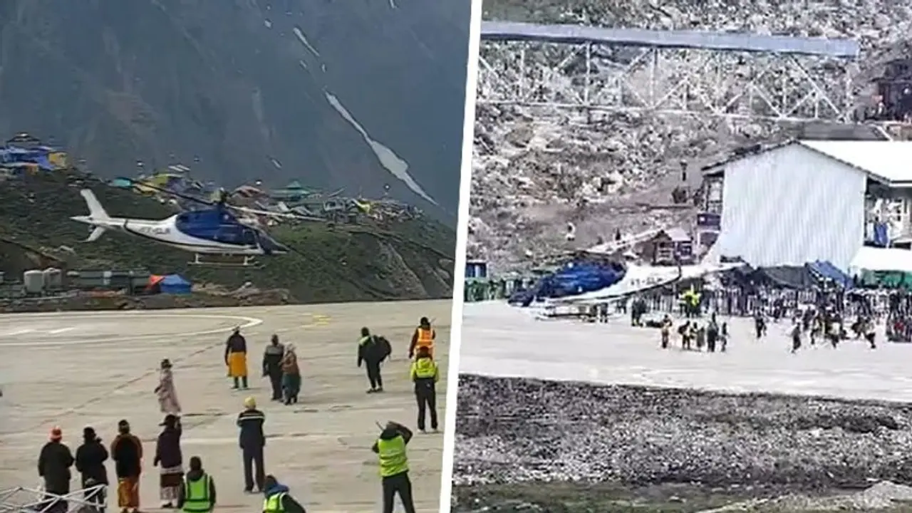 Helicopter carrying pilgrims goes into tailspin while landing in Kedarnath, video viral on social media WATCH Helicopter carrying pilgrims goes into tailspin while landing in Kedarnath, video viral on social media WATCH