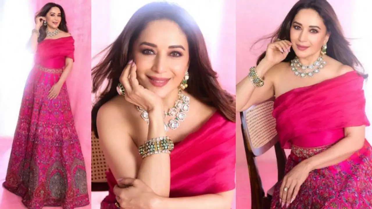 പിങ്ക് ലെഹങ്കയില്‍ മനോഹരിയായി മാധുരി ദീക്ഷിത്; ചിത്രങ്ങള്‍ വൈറല്‍