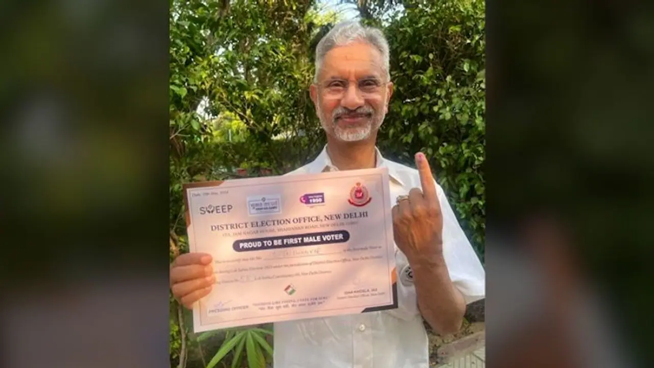 S Jaishankar is '1st male voter' at his booth, proudly shares certificate; SEE post here S Jaishankar is '1st male voter' at his booth, proudly shares certificate; SEE post here