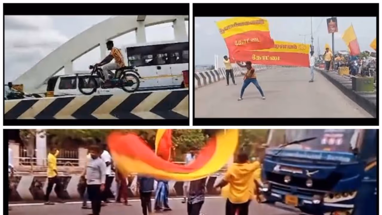 திருச்சியில் சாலையில் சாகசம் செய்து போக்குவரத்துக்கு இடையூறு செய்த இளைஞர்கள்; கண்டுகொள்ளாத காவல்துறை