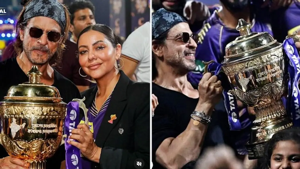 IPL 2024: Shah Rukh Khan holds trophy after 10 years as KKR wins; recreates iconic pose with Gauri Khan