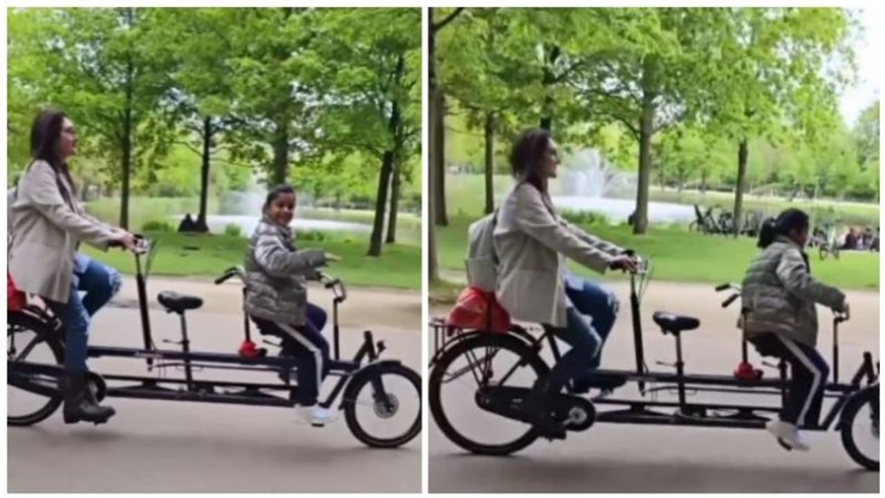 மறைந்த நடிகை மஞ்சுளா போலவே இருக்கும் ஸ்ரீதேவி மகள் ரூபிக்கா! சைக்கிள் ஓட்டி ரீல்ஸ் செய்த வீடியோ!