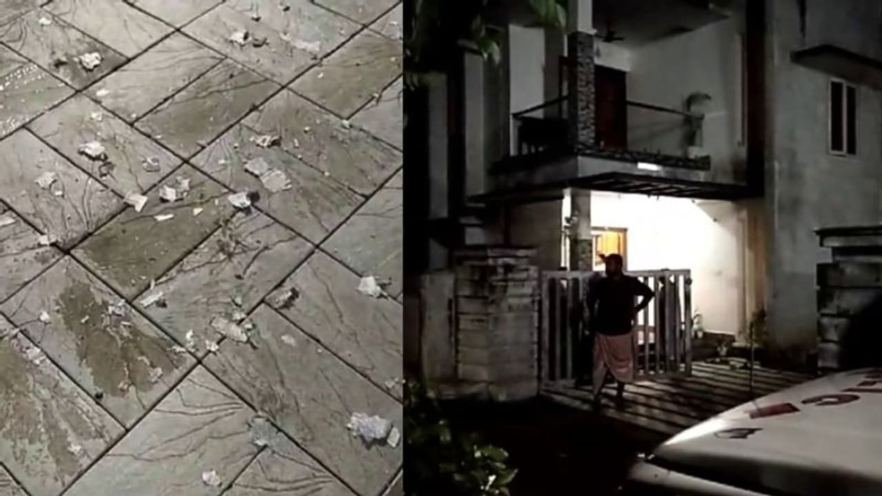 തൃശൂരിൽ പ്രവാസിയുടെ വീടിന് നേരെ സ്ഫോടക വസ്തു എറിഞ്ഞ് ബൈക്കിലെത്തിയ മൂന്നംഗ സംഘം 