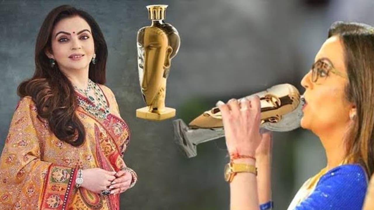 தங்க பாட்டிலில் தண்ணீர் குடிக்கும் நீடா அம்பானி! பிஜி தீவில் இருந்து வரும் ஸ்பெஷல் வாட்டர்!