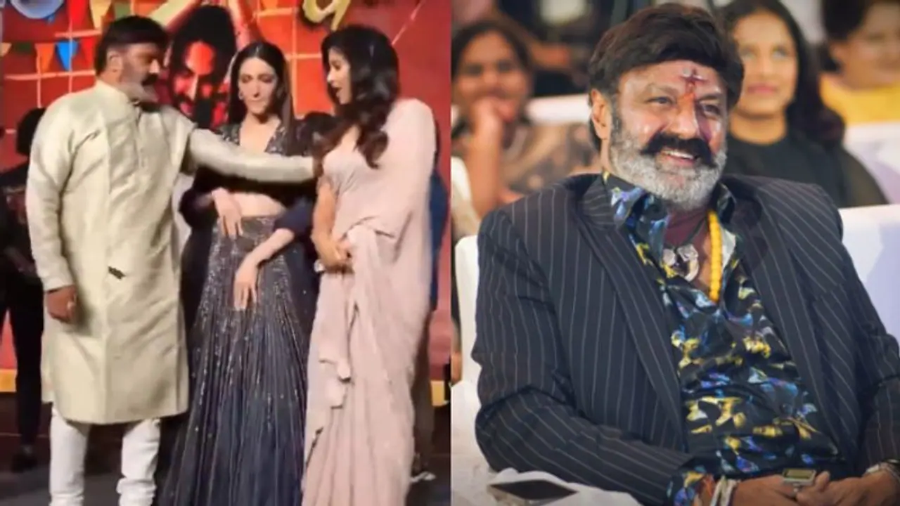 WATCH: Telugu star Nandamuri Balakrishna PUSHES actress Anjali at film event, netizens react