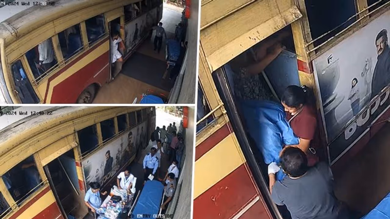 Kerala: Woman gives birth inside KSRTC bus, rushed to hospital in Thrissur (WATCH) Kerala: Woman gives birth inside KSRTC bus, rushed to hospital in Thrissur (WATCH)