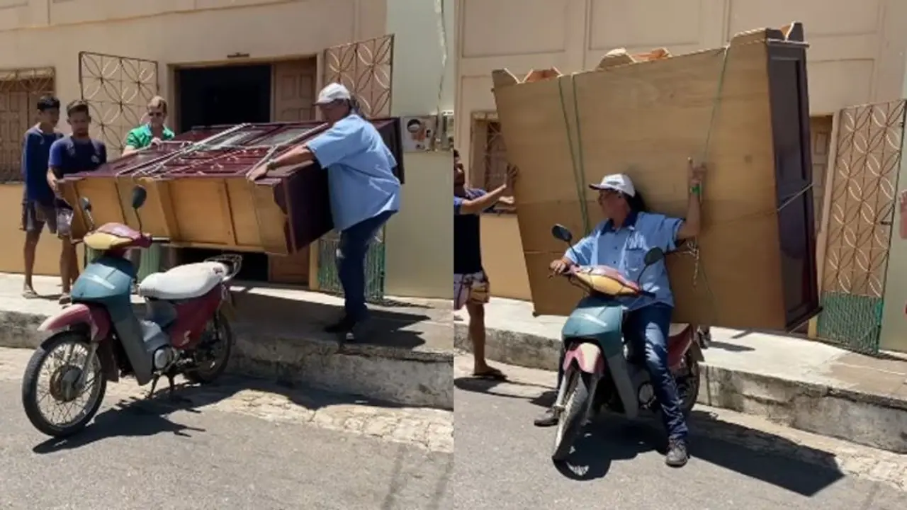Viral Video: Brazilian Man Balances Massive Almirah on Scooter, Amuses Internet [WATCH]