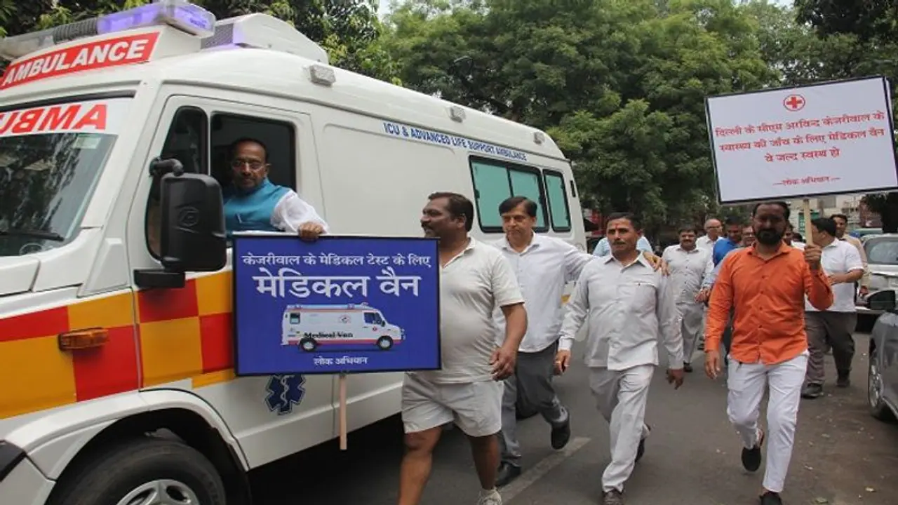 Senior BJP leader sends ambulance for Delhi CM Arvind Kejriwal amid health claims Senior BJP leader sends ambulance for Delhi CM Arvind Kejriwal amid health claims