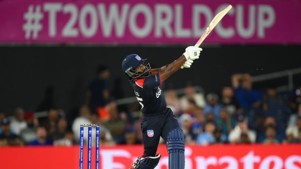 T20 World Cup 2024, WI vs USA: Aaron Jones smashes a mammoth 101m six which lands on the stadium roof (WATCH)
