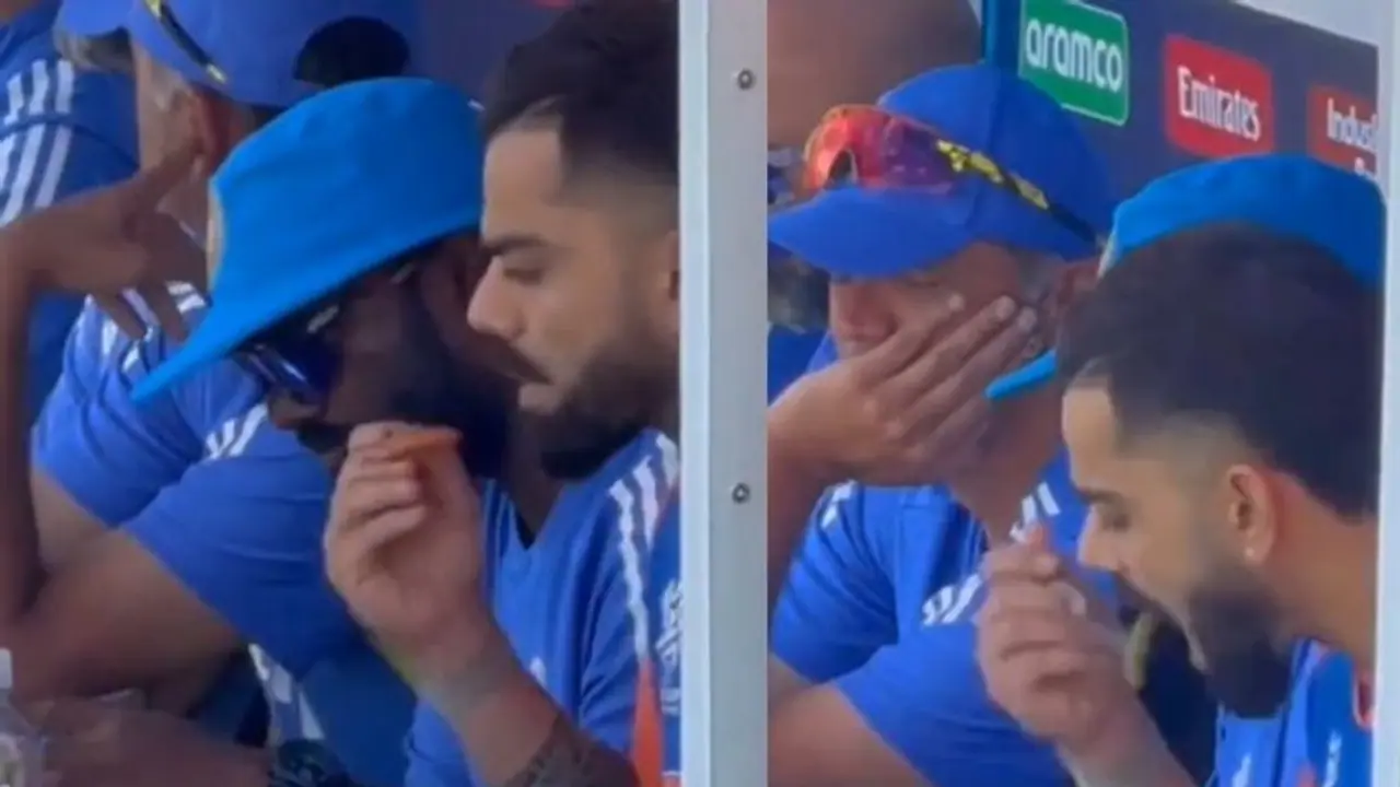 T20 World Cup 2024: Virat Kohli gorges on food in dugout amidst 'Kohli, Kohli' chants; videos go viral (WATCH) T20 World Cup 2024: Virat Kohli gorges on food in dugout amidst 'Kohli, Kohli' chants; videos go viral (WATCH)