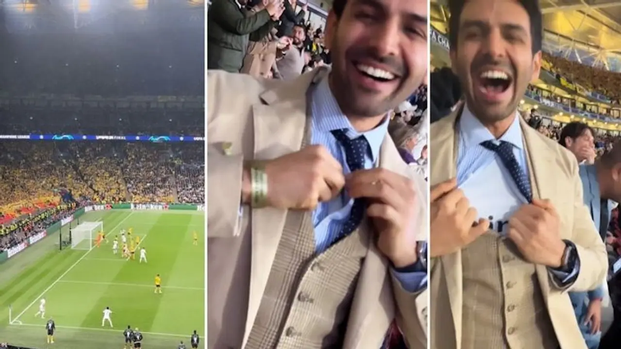 Karthik Aaryan goes bonkers as Real Madrid win Champions League at Wembley; WATCH Hala Madrid moment