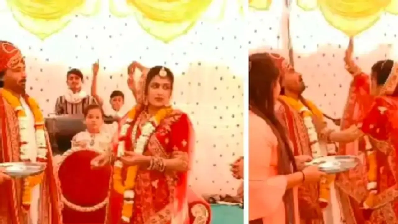 ಮದ್ವೆ ಮಂಟಪದಲ್ಲಿ ರಸಗುಲ್ಲಾ ತಿನ್ನದ ವರನ ಕಪಾಳಕ್ಕೆ ಬಾರಿಸಿದ ವಧು, ವೀಡಿಯೋ ವೈರಲ್