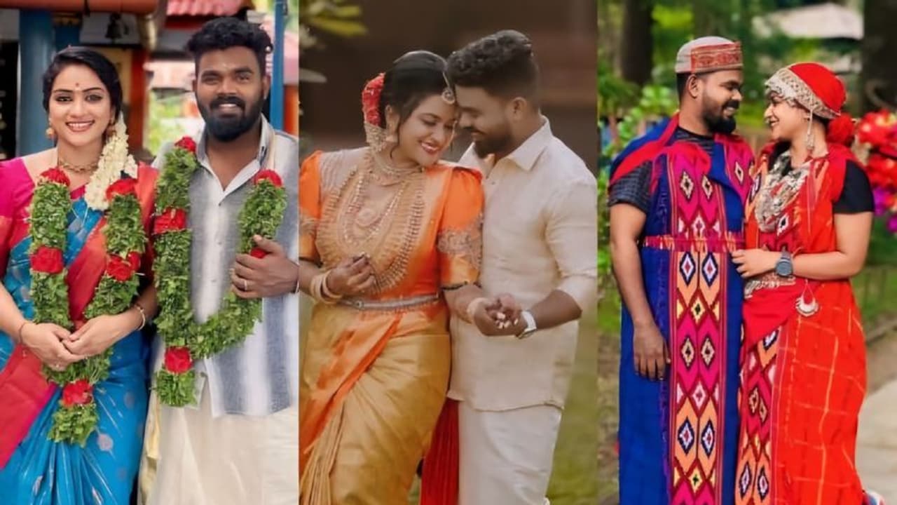 തുളസിമാലയിട്ട് മുരുകന്‍റെ മുന്നിൽ ആര്യ അനിലും ഭർത്താവും; വീണ്ടും വിവാഹിതയായെന്ന് താരം