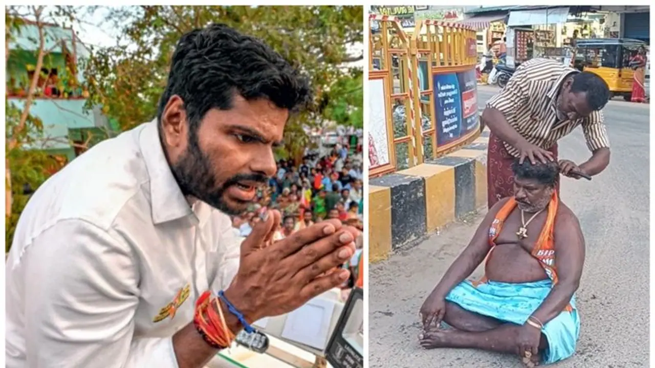 Annamalai: அண்ணாமலையை நம்பி பந்தயம் கட்டிய தொண்டர்; முச்சந்தியில் மொட்டை அடித்து ஊரை சுற்றி வந்த அவலம் Annamalai: அண்ணாமலையை நம்பி பந்தயம் கட்டிய தொண்டர்; முச்சந்தியில் மொட்டை அடித்து ஊரை சுற்றி வந்த அவலம்