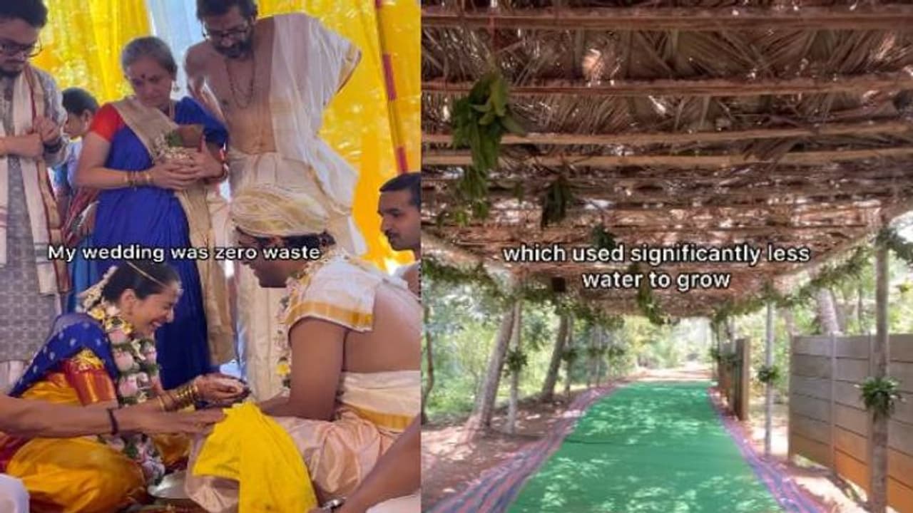 അലങ്കാരത്തിന് വാഴയിലയും മാവിലയും, പന്തലിന് കരിമ്പ്, പ്ലാസ്റ്റിക്കില്ലേയില്ല, കയ്യടിനേടി സീറോ വേസ്റ്റ് വിവാഹം അലങ്കാരത്തിന് വാഴയിലയും മാവിലയും, പന്തലിന് കരിമ്പ്, പ്ലാസ്റ്റിക്കില്ലേയില്ല, കയ്യടിനേടി സീറോ വേസ്റ്റ് വിവാഹം