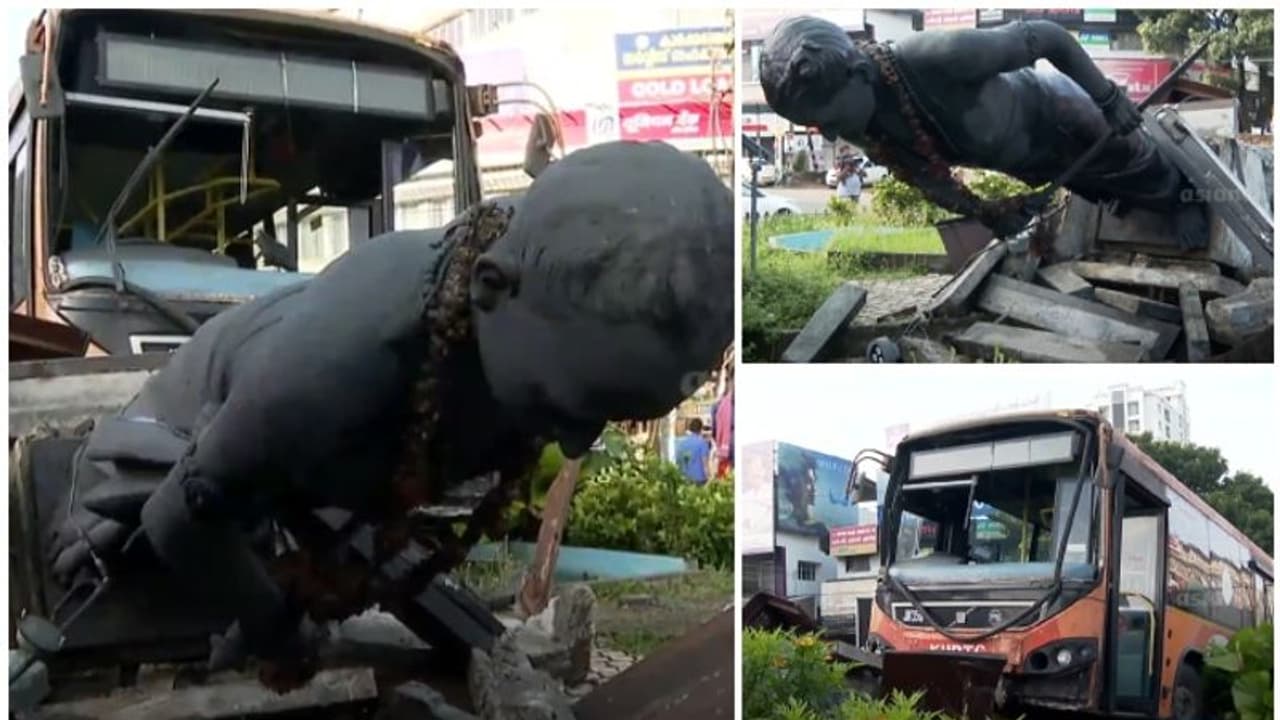 കെഎസ്ആര്ടിസി ബസ് അപകടം; തകര്ന്ന ശക്തന് തമ്പുരാന്റെ പ്രതിമ പുനഃസ്ഥാപിക്കുമെന്ന് ഗതാഗത മന്ത്രിയുടെ ഉറപ്പ് കെഎസ്ആര്ടിസി ബസ് അപകടം; തകര്ന്ന ശക്തന് തമ്പുരാന്റെ പ്രതിമ പുനഃസ്ഥാപിക്കുമെന്ന് ഗതാഗത മന്ത്രിയുടെ ഉറപ്പ്