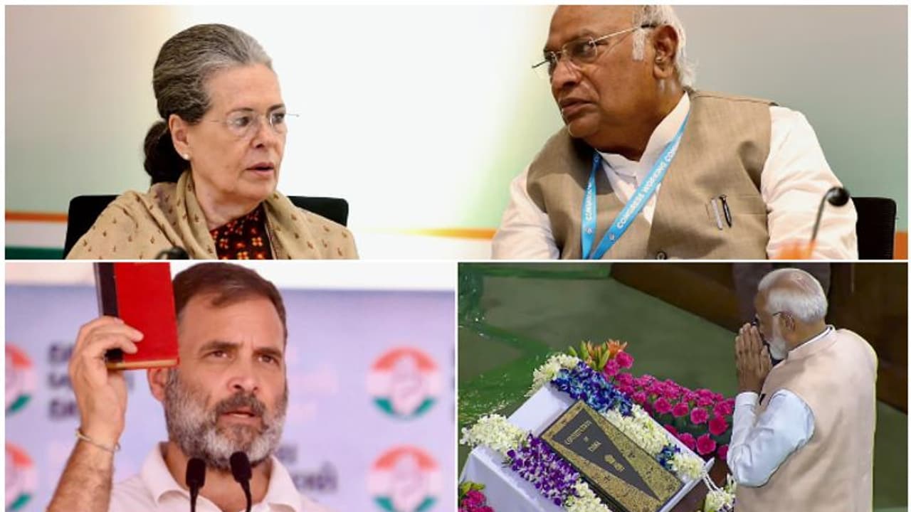 ഭരണഘടനക്ക് മുന്നിൽ മോദി വണങ്ങി നിൽക്കേണ്ടി വന്നതിന് കാരണം രാഹുൽ ഗാന്ധിയുടെ പ്രചാരണം; പ്രശംസിച്ച് സോണിയ, ഖർഗെ
