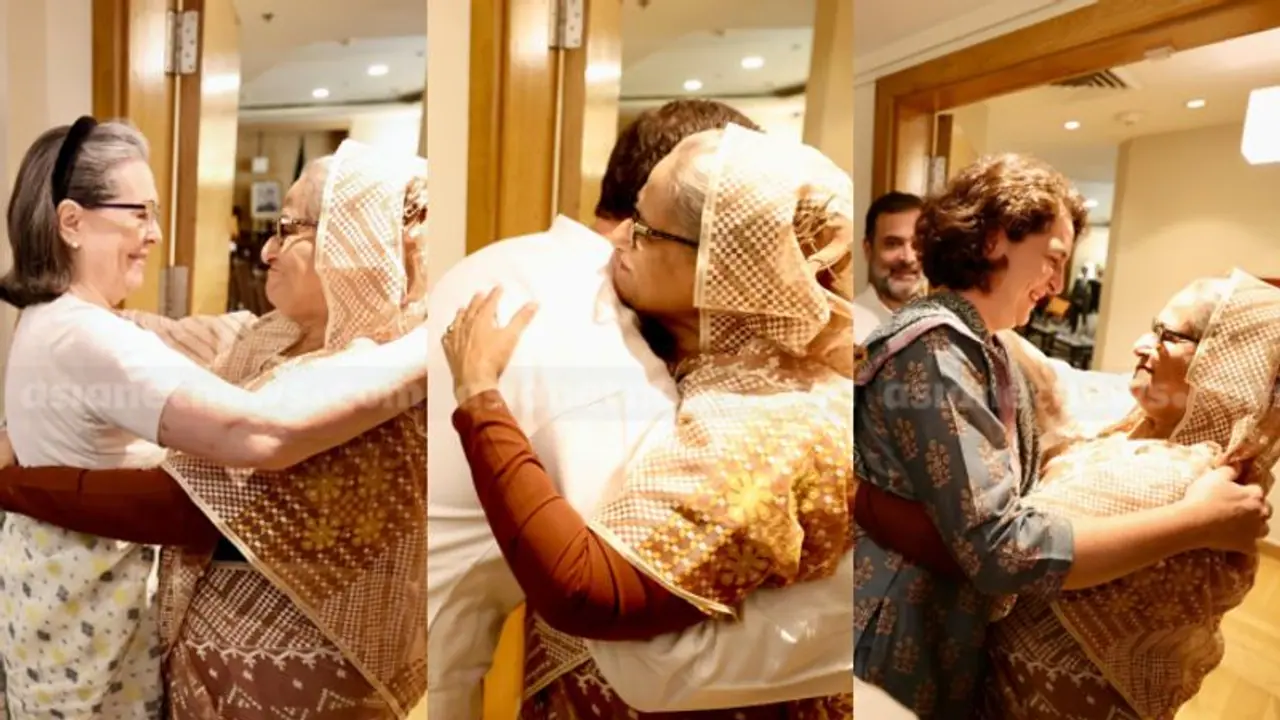 കെട്ടിപ്പിടിച്ച് സ്നേഹം പങ്കിട്ടു: ബംഗ്ലാദേശ് പ്രധാനമന്ത്രി ഷെയ്ഖ് ഹസീനയും സോണിയാ ഗാന്ധിയും കൂടിക്കാഴ്ച നടത്തി