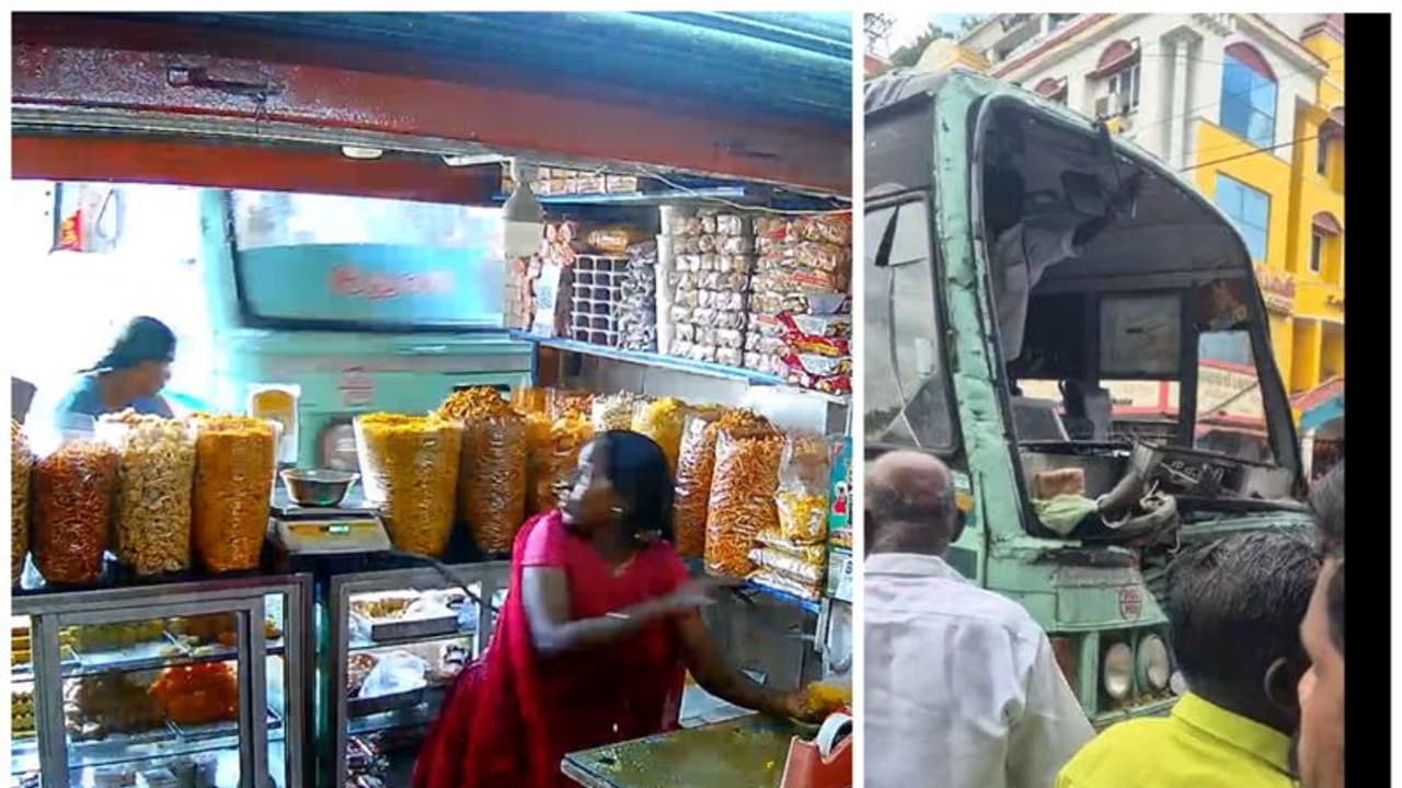 திண்டுக்கலில் பேக்கரிக்குள் பாய்ந்த அரசுப் பேருந்து; ஓட்டுநரின் கவனக்குறைவே காரணம் அதிகாரிகள் அதிரடி