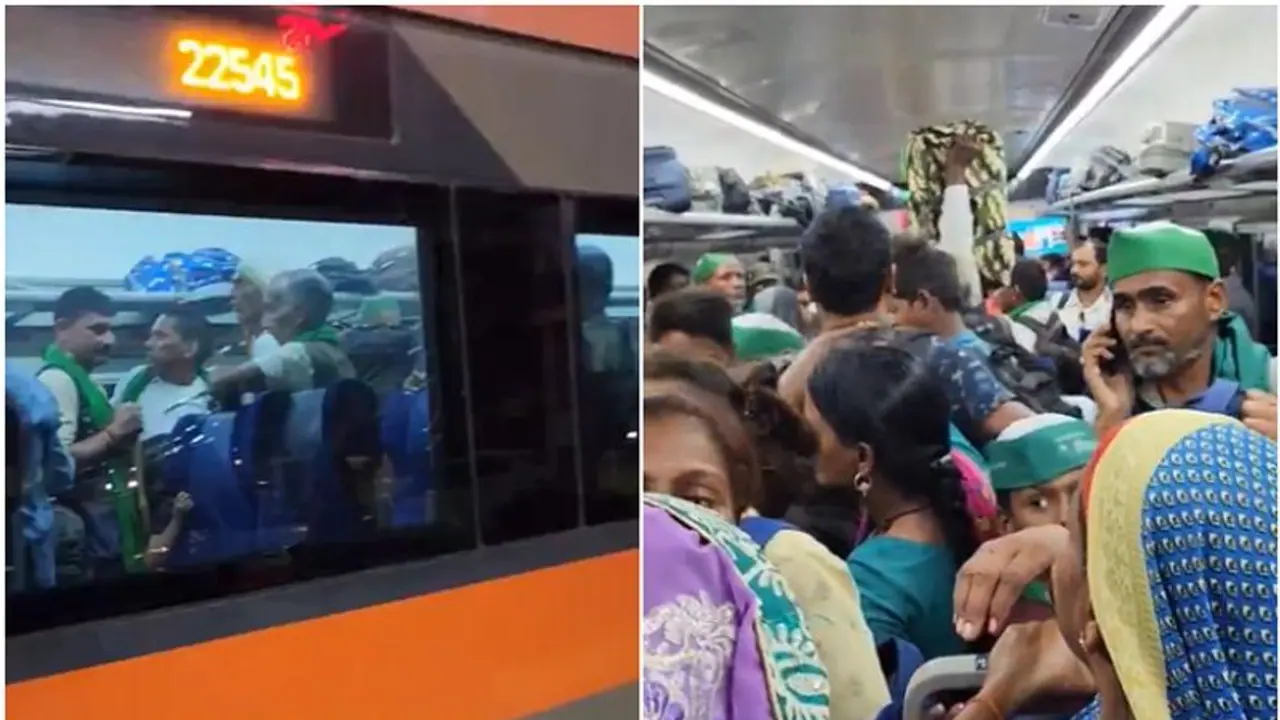 The viral video showcasing a packed Vande Bharat Express sparks concerns: 'Every train now faces overcrowding'
