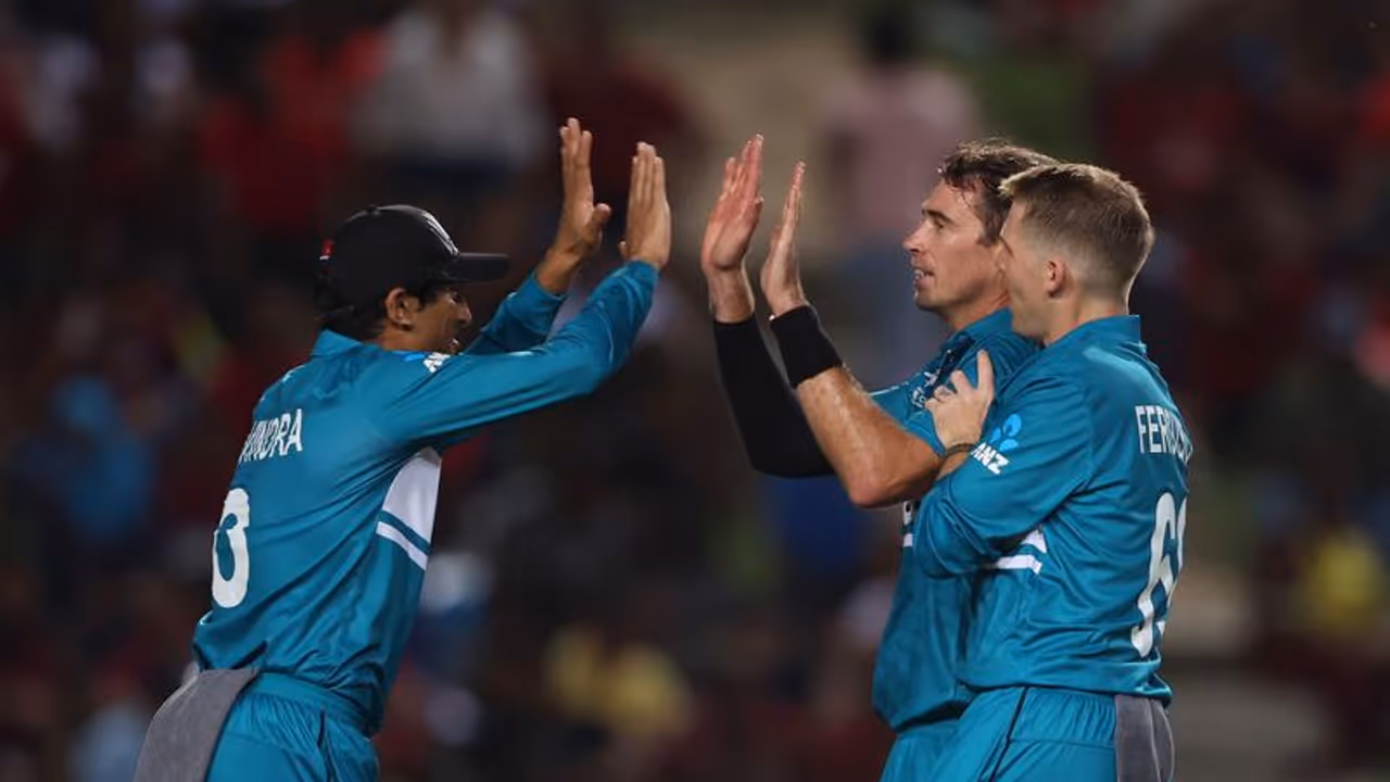 T20 World Cup 2024: Tim Southee, Trent Boult shine as NZ register first win; thrash Uganda by 9 wickets T20 World Cup 2024: Tim Southee, Trent Boult shine as NZ register first win; thrash Uganda by 9 wickets
