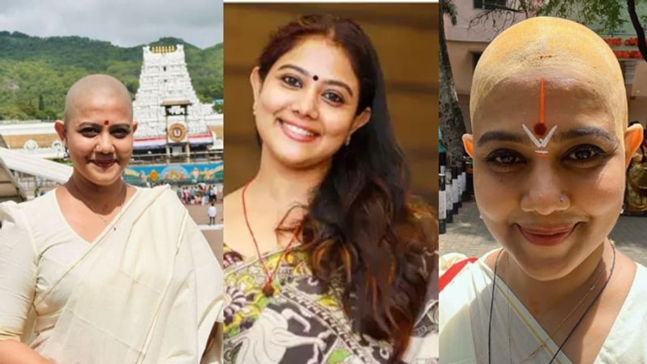 'Govindaa, Govindaa..getting rid of ego...' Malayalam actor Rachana Narayanankutty shaves her head at Tirupati 'Govindaa, Govindaa..getting rid of ego...' Malayalam actor Rachana Narayanankutty shaves her head at Tirupati