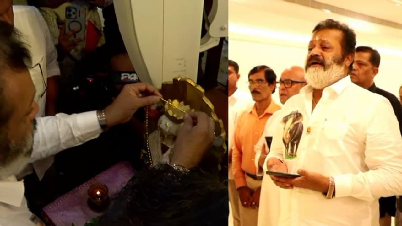 'നന്ദിയാൽ പാടുന്നു ദൈവമേ'; ലൂർദ് മാതാവിന് സ്വർണ കൊന്ത സമര്‍പ്പിച്ച് സുരേഷ് ഗോപി, പാട്ടു പാടി ആരാധന നടത്തി